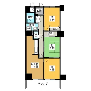 サニーコート矢田【5階】の間取り