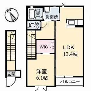 フルール東川口【2階】の間取り