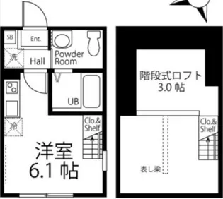 ハーミットクラブハウス山手II【1階】の間取り