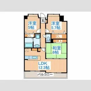 メゾン霊屋【1階】の間取り