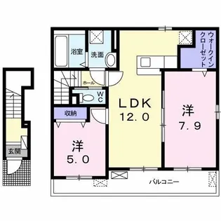 プロムナードメゾン弐番館 D【2階】の間取り