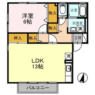 サニーウェル【2階】の間取り