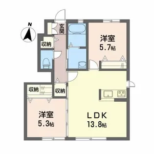 シャーメゾン・ブラン B棟【1階】の間取り