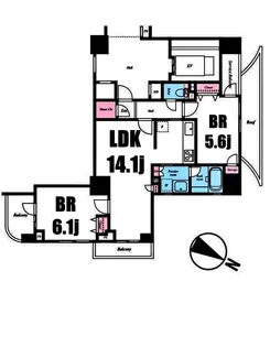 ディアスタ新子安ベイスタイル【2階】の間取り