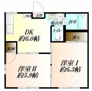 サンフラワーIII番館【1階】の間取り