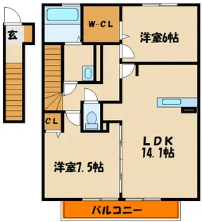 セントラルグレイスA棟【2階】の間取り
