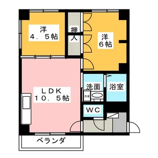 大島マンション印場元町【1階】の間取り