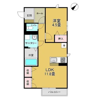 メゾンリバーC【1階】の間取り