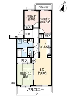 URつくば松代四丁目【3階】の間取り