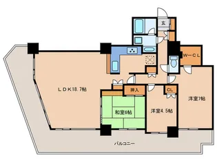 リベーラガーデンJ棟イーストタワー【18階】の間取り