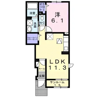 フィオリーレX【1階】の間取り