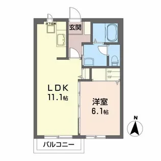 ルミエール北山【2階】の間取り