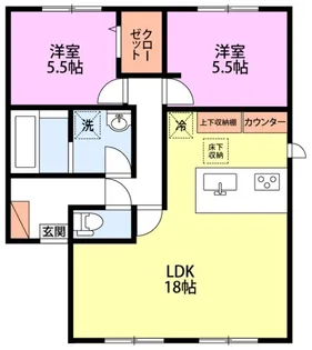 フォレストヒルズ C棟【1階】の間取り