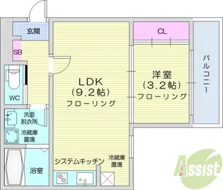 BAU北仙台【3階】の間取り