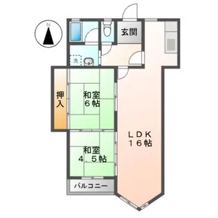 フルーヴェ1番館【3階】の間取り