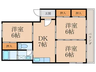 オアシス安部山公園【3階】の間取り