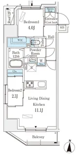プライムブリス深川住吉【9階】の間取り