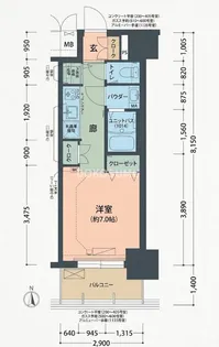 プレサンス大阪福島シエル【8階】の間取り