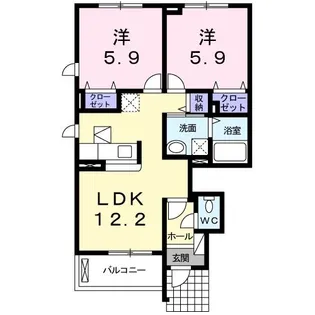 ベレーザB【1階】の間取り