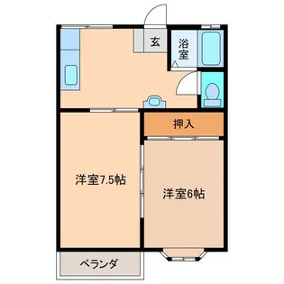 シティハイツ【2階】の間取り