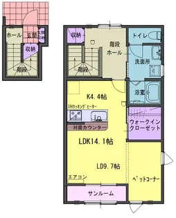 フォンターナW【2階】の間取り