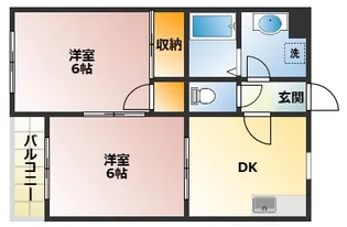 ヴィレッジ白山【1階】の間取り