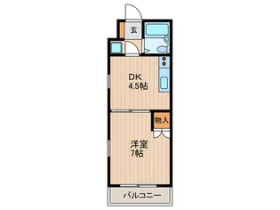 ビュ-フラット稲毛【2階】の間取り
