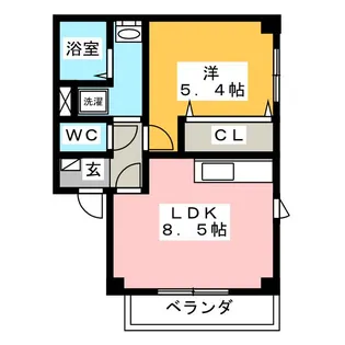 ブランシール川井【2階】の間取り