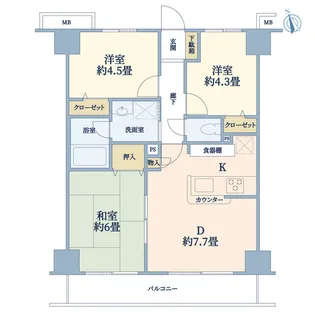 リラシティ藤沢【8階】の間取り