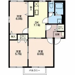 ディアス柏王【2階】の間取り