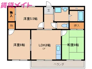ネバーランドユミ【2階】の間取り