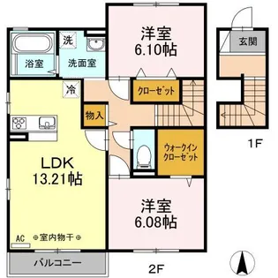リベルテA【2階】の間取り