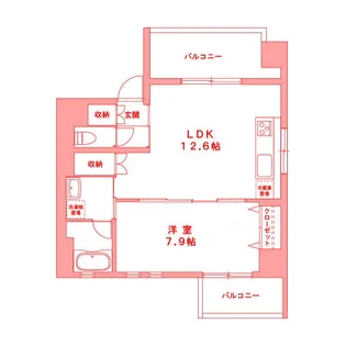 グランデュールII関内【4階】の間取り