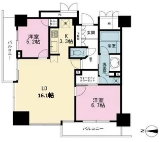 品川タワーフェイス【29階】の間取り