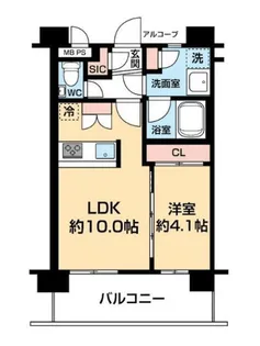 スタジオデン洗足【10階】の間取り