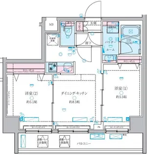GENOVIA白糸台skygarden【2階】の間取り