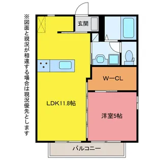 プランドール赤代【1階】の間取り