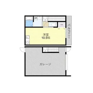 木津清水ガレージハウスB棟【1階】の間取り