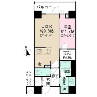 ディアナコート池田山公園【3階】の間取り