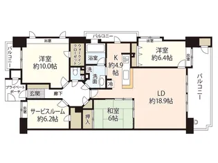 フローレンス上幟町グランドアーク(1402)【14階】の間取り