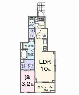 エクセルコートアゼリアB【1階】の間取り