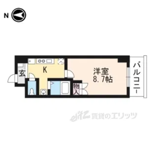 マインズ・コム四条大宮【7階】の間取り