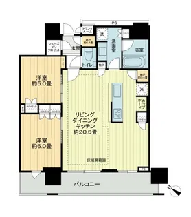 ブリリアザタワー東京八重洲アヴェニュー【21階】の間取り