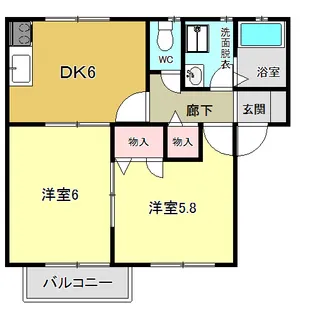 鳥取県西伯郡日吉津村大字日吉津【アパート】の間取り