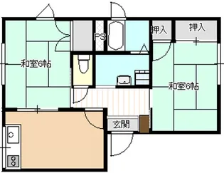 岡山県玉野市長尾【アパート】の間取り