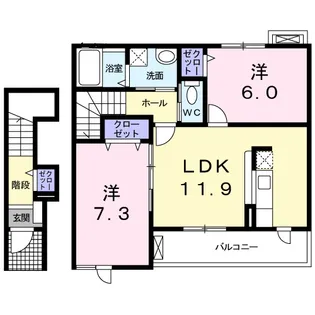 グリーンフィールドII【2階】の間取り