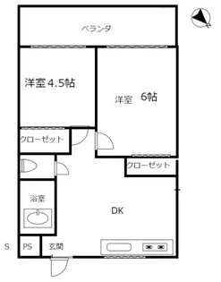 マンション西川端【3階】の間取り