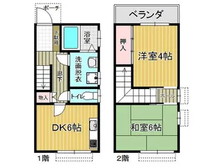 大阪府大阪市鶴見区横堤2【一戸建】の間取り