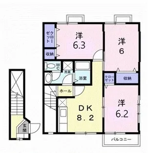 アティーズA棟【2階】の間取り