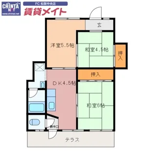 ぶるうぱいん【1階】の間取り